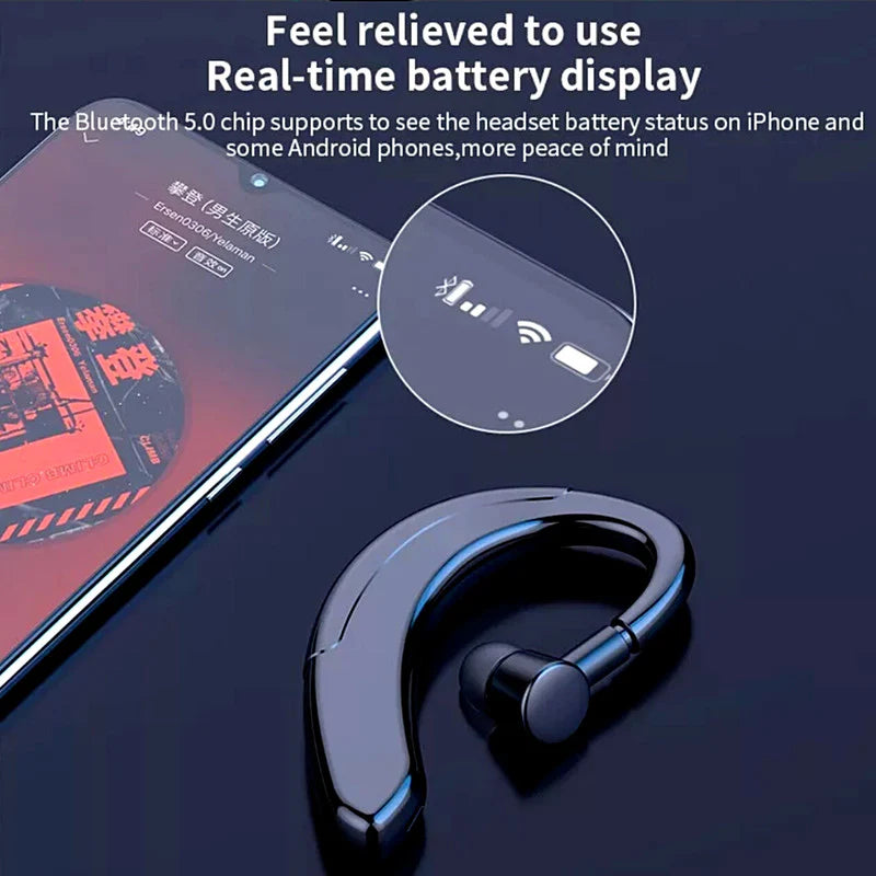 Ultimate Wireless Bluetooth 5.0 Earpiece Headset - Noise Cancelling Earbuds for Driving & Trucker Use