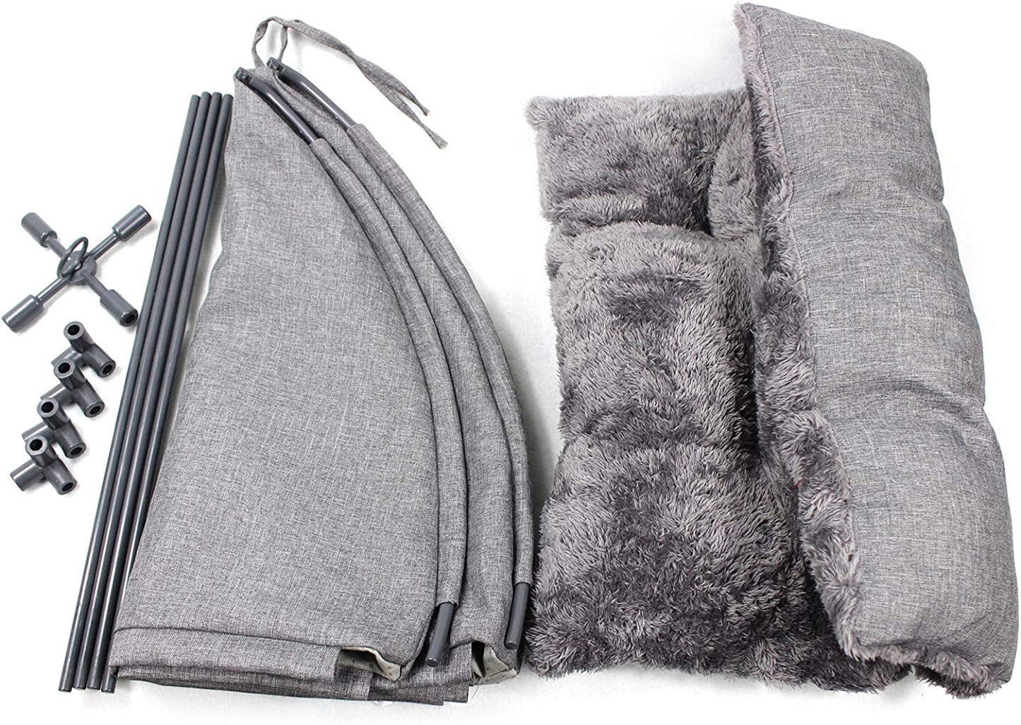 Cat Beds for Indoor Cats,Covered Cat Cave Bed with Removable Washable Pillow,Warming Cat Cave Bed Kitten Beds Small Pets Bed for Indoor Cats (18.5'' X 18.5'' X 15.8'', Grey)