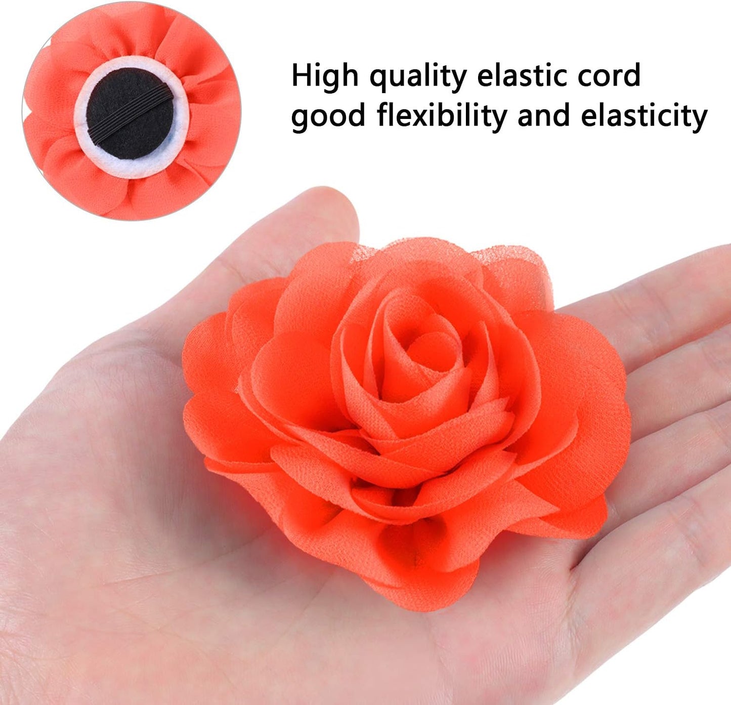 4 Pieces Dog Flower Bow Collar Multicolored Pet Bow Collar Dog Charms Flower Set for Puppy Dog Collar Cat Pet Grooming Accessories (Red, Bright Pink, Bright Yellow, Orange Pink)