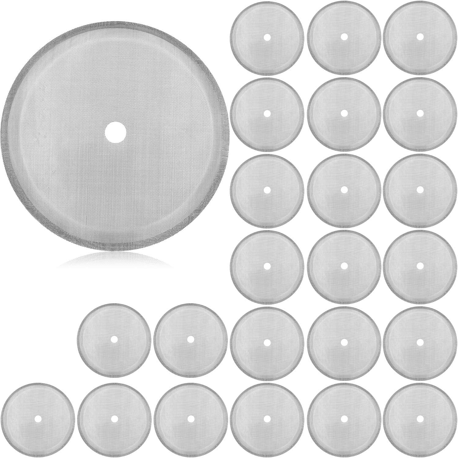 French Press Replacement Cafetiere Filter Mesh Screen Coffee French Press Filters 4 Inch Stainless Steel Reusable Mesh Filter for 8 Cup/ 34 OZ/ 1000 Ml Coffee Tea Makers (24 Packs)