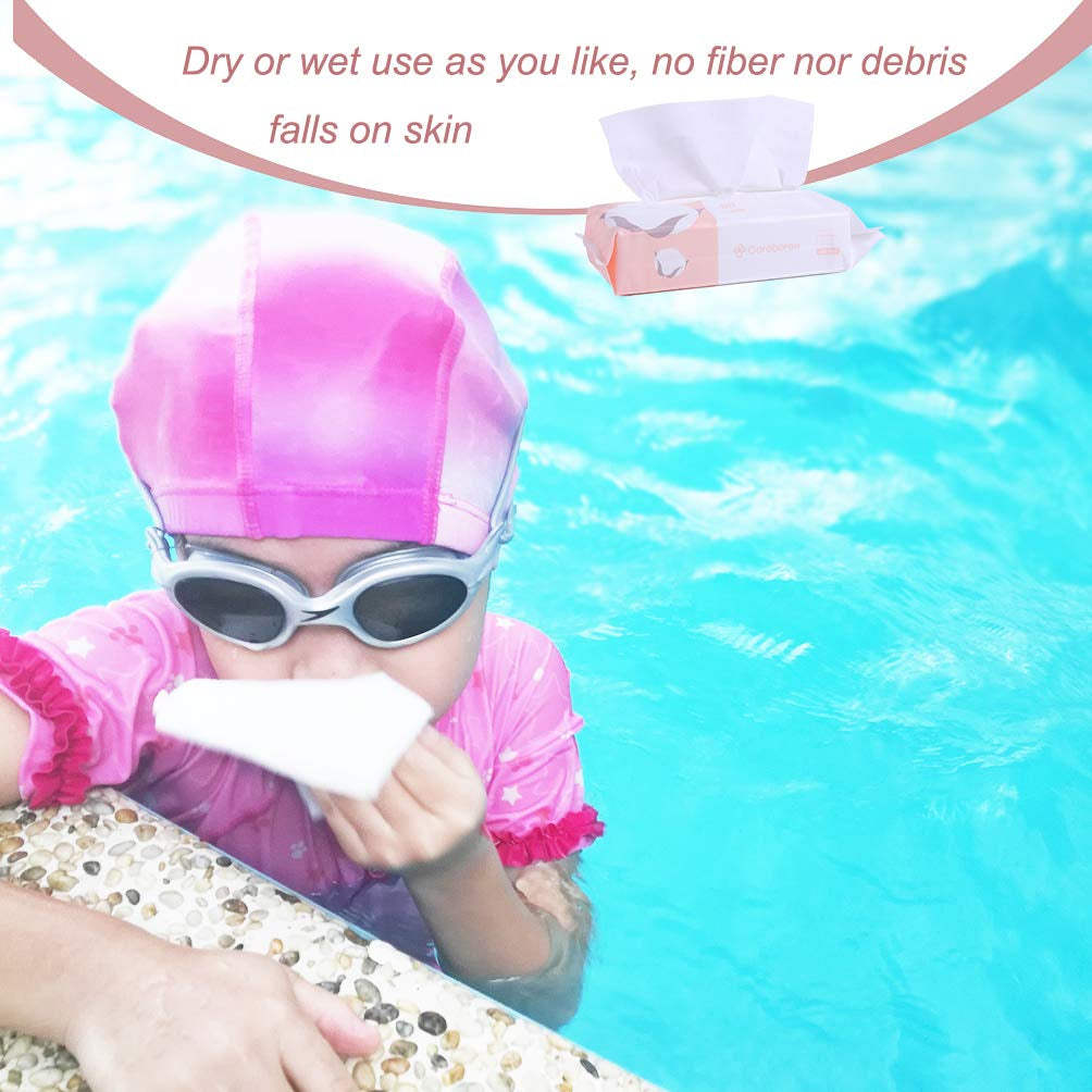 Extra Thick Dry Wipe, Disposable Face Drying Towel 100% Cotton, Lint-Free Cotton Tissues (2 Pack)