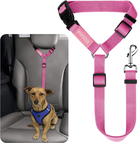 Pet Dog Cat Seat Belts, Car Headrest Restraint Adjustable Safety Leads Vehicle Seatbelt Harness (1 Pack)