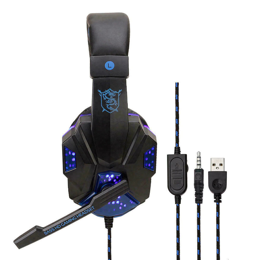 Immersive 3.5mm Gaming Headset with LED, Stereo Bass, and Surround Sound for PC, PS4, and Xbox One
