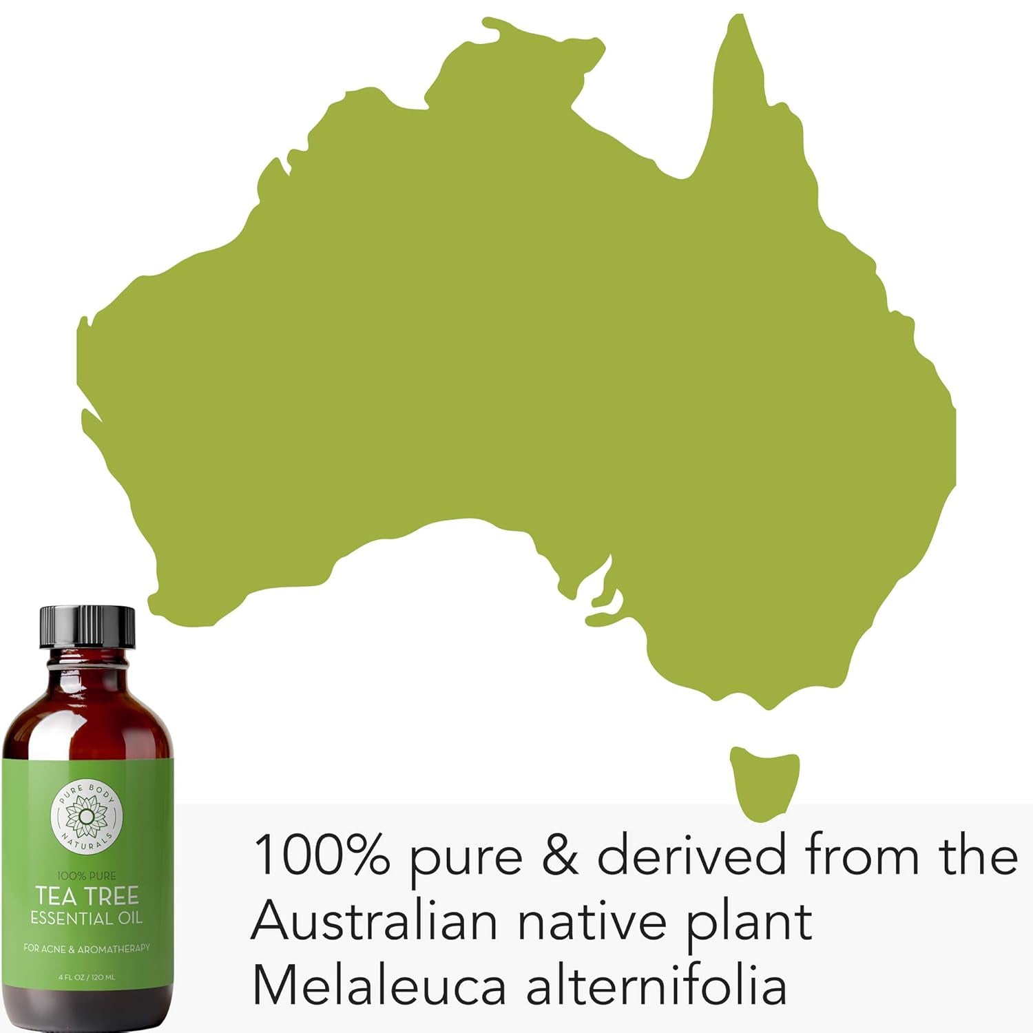 Tea Tree Essential Oil, 4 Fl Oz with Dropper - Undiluted Therapeutic Grade for Your Face, Skin, Hair and Diffuser - 100% Pure Melaleuca Oil for Acne, Toenails