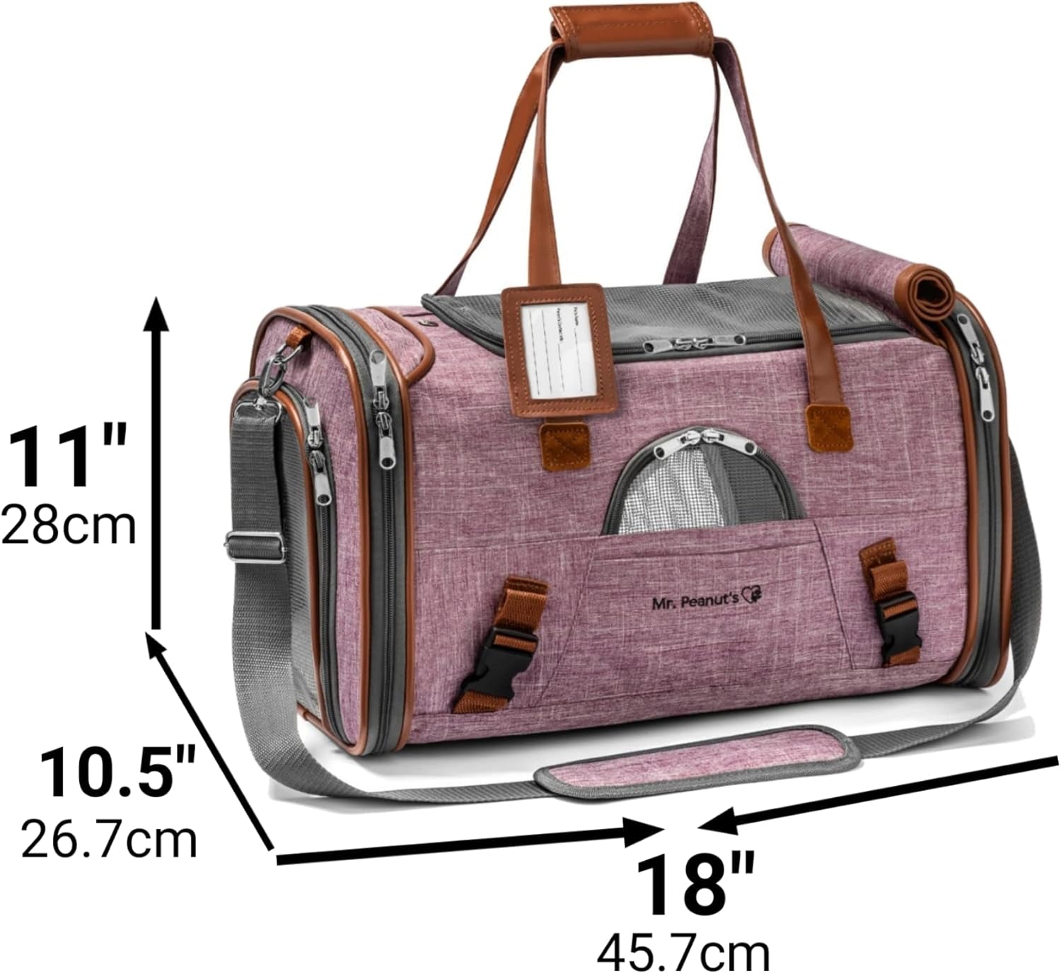 Airline Approved Soft Sided Pet Carrier, Low Profile Gold Series Tote, Premium Brand Self Locking Zippers, under Seat Compatibility, Plush Faux Fleece Bedding with a Sturdy Plywood Base