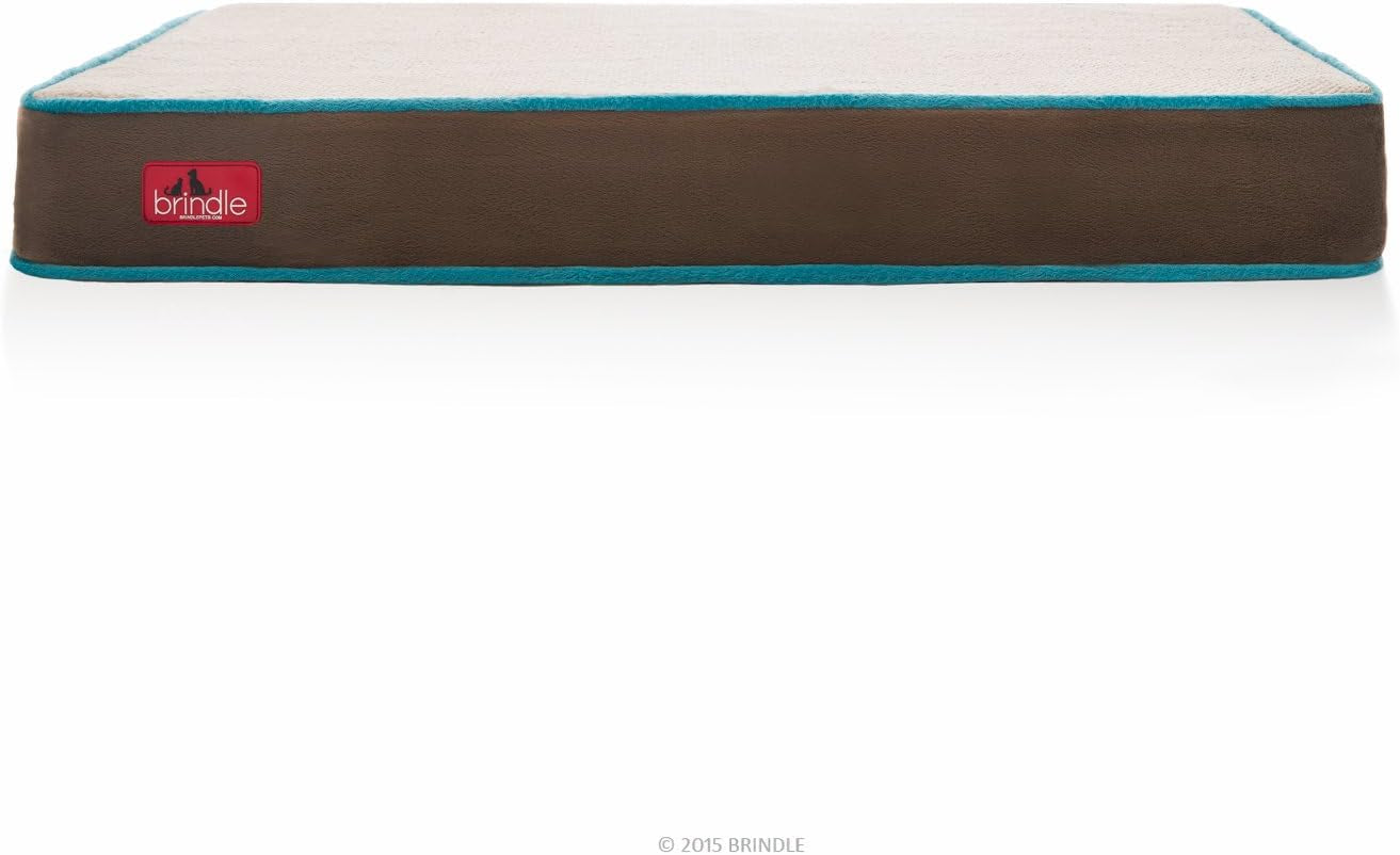 Waterproof Memory Foam Pet Bed - Removable and Washable Cover - 4 Inch Orthopedic Dog and Cat Bed - Fits Most Crates,Mocha Blue