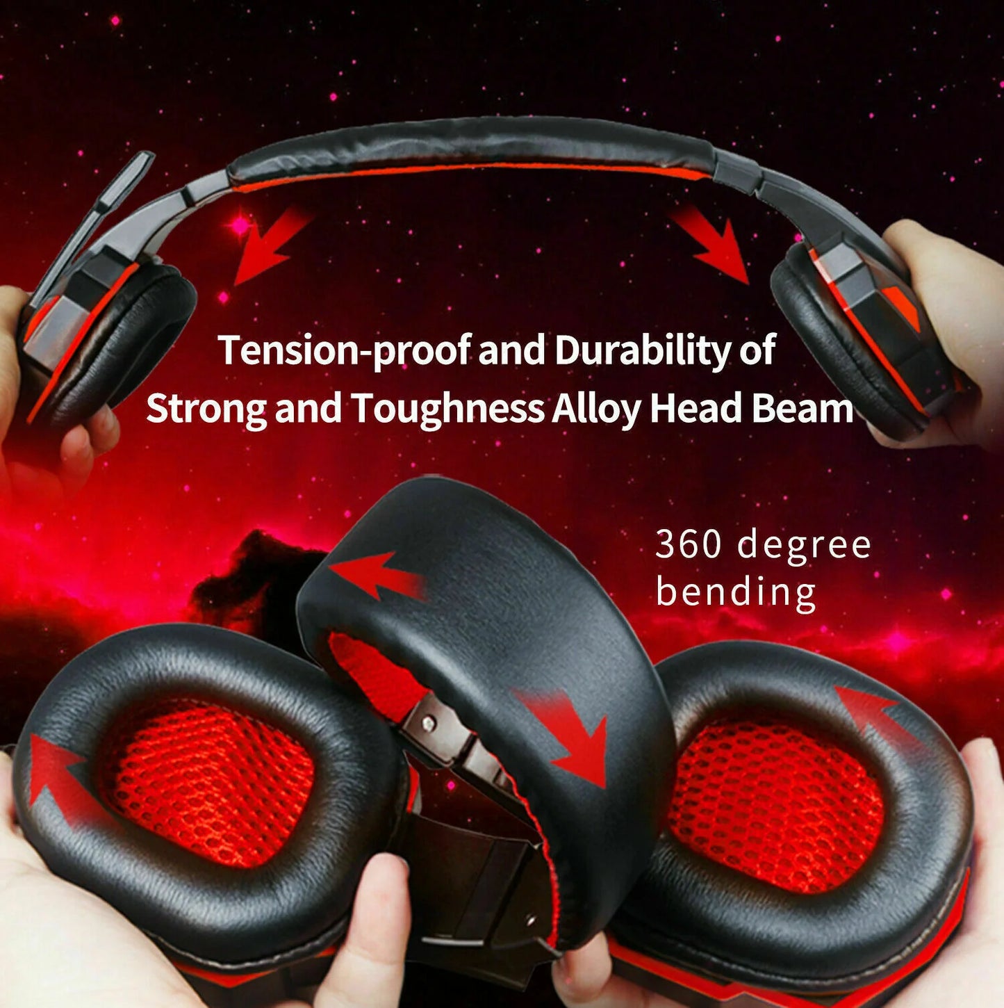 Immersive 3.5mm Gaming Headset with LED, Stereo Bass, and Surround Sound for PC, PS4, and Xbox One