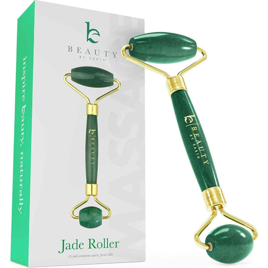 Jade Roller for Face - Face Massager Skin Care Tools with Small Eye Roller for Puffy Eyes, Face Care to Reduce Puffy Eyes, Facial Roller Self Care Gifts for Women