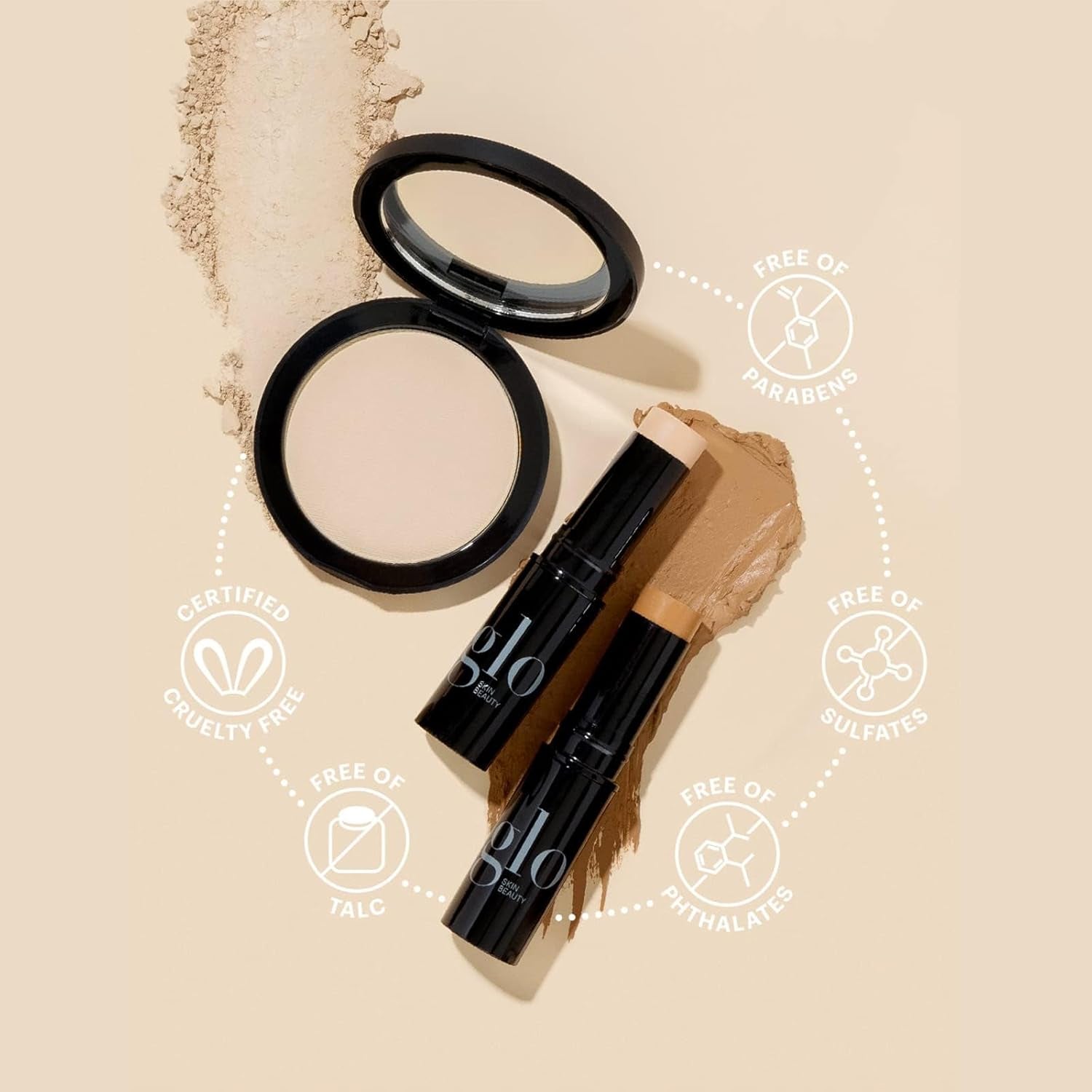 Pressed Base Powder Foundation Makeup (Beige Dark) - Flawless Coverage for a Radiant Natural, Second-Skin Finish