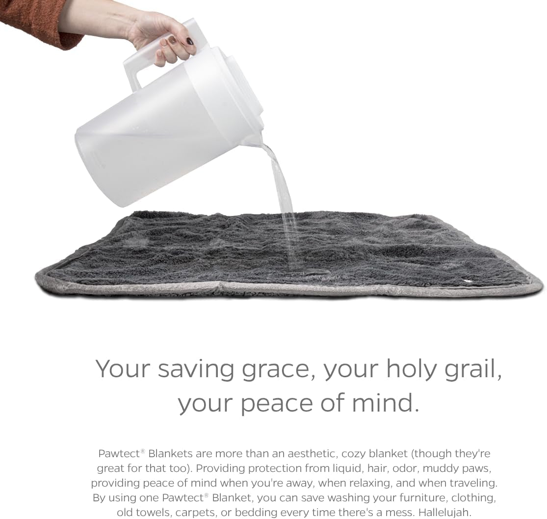 Pawtect Blanket, Premium Waterproof Cat & Dog Blanket with Wickquick & Sherpup Technology, Puppy Blanket, Waterproof Dog Blanket, Blankets for Dogs, Cat Blanket Slate 50X60