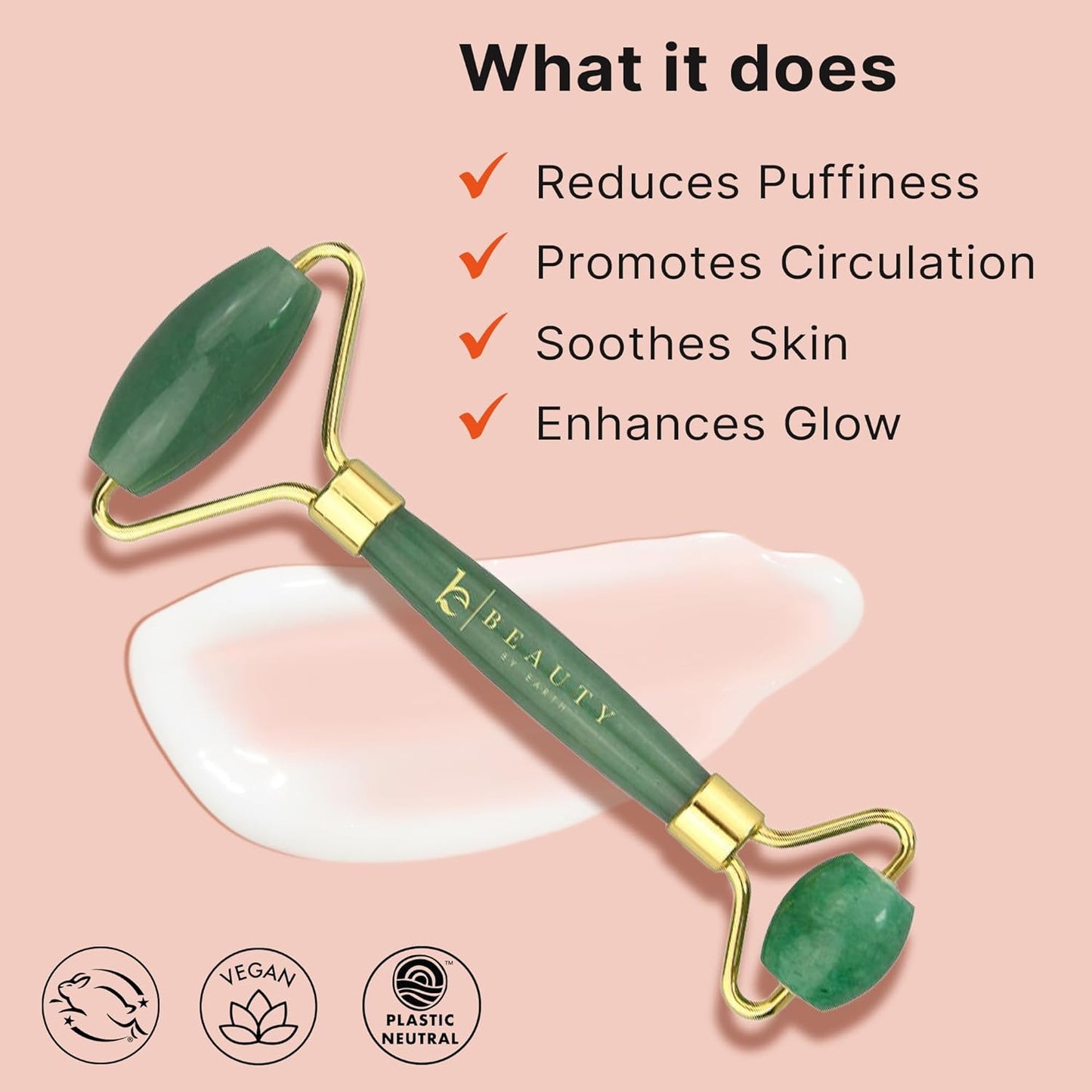 Jade Roller for Face - Face Massager Skin Care Tools with Small Eye Roller for Puffy Eyes, Face Care to Reduce Puffy Eyes, Facial Roller Self Care Gifts for Women