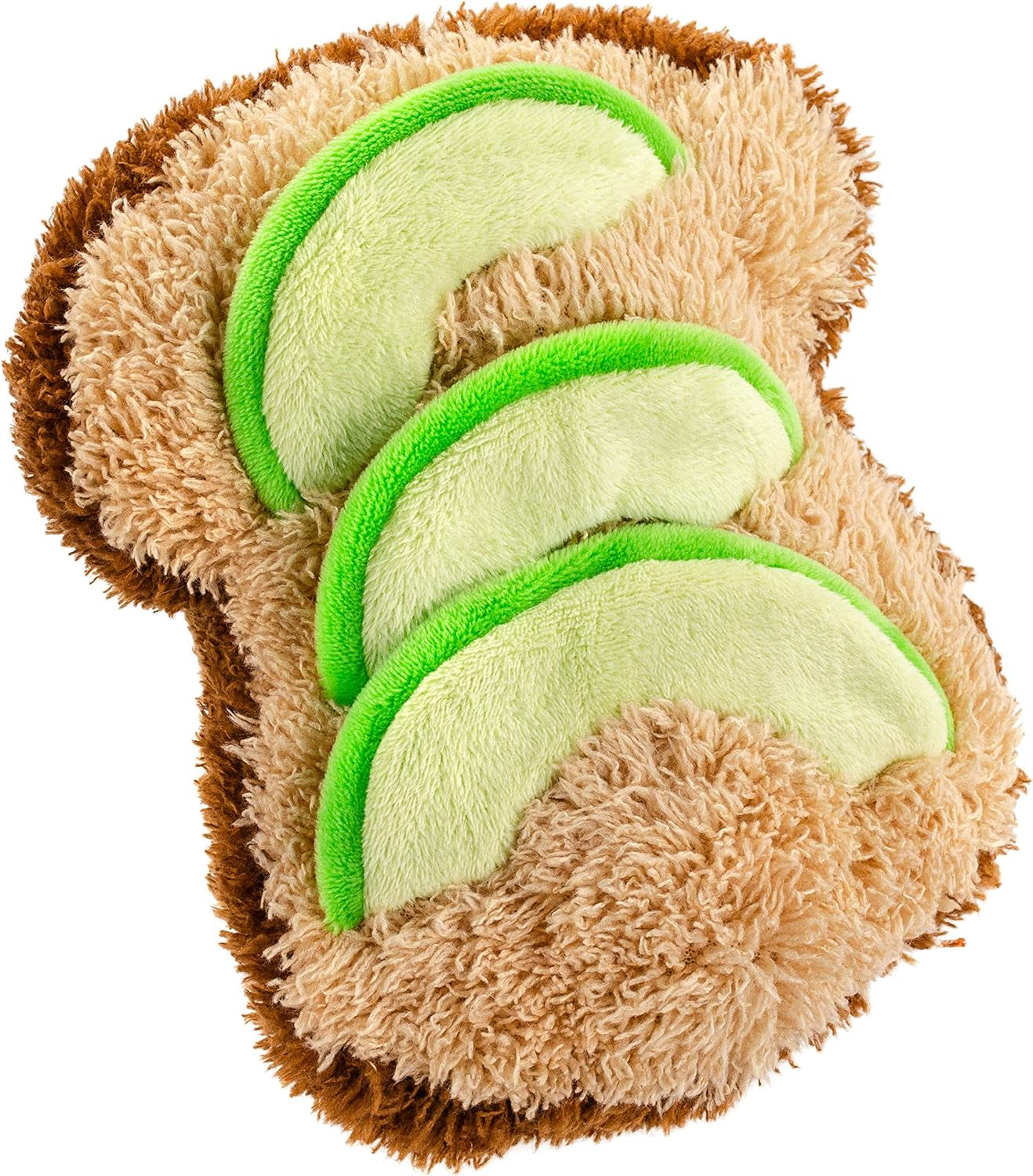 Pet 7 Inches Plush Pet Toy Avocado Toast with Squeaker and Crinkle