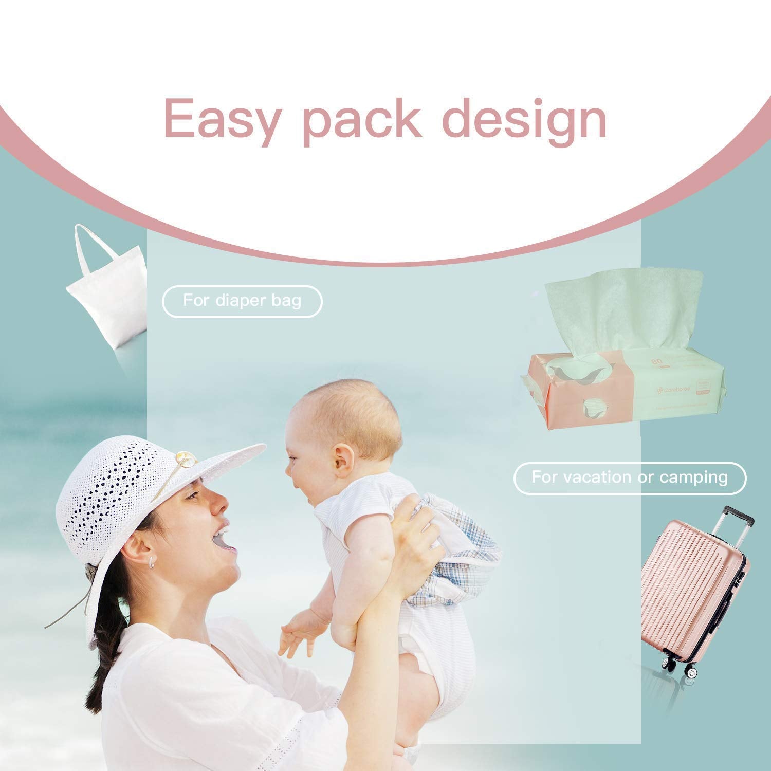 Extra Thick Dry Wipe, Disposable Face Drying Towel 100% Cotton, Lint-Free Cotton Tissues (2 Pack)